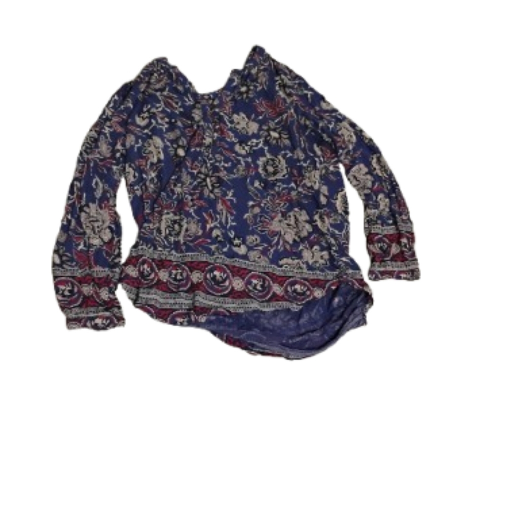 Lucky brand Buttoned Print Boho Blouse Sz S